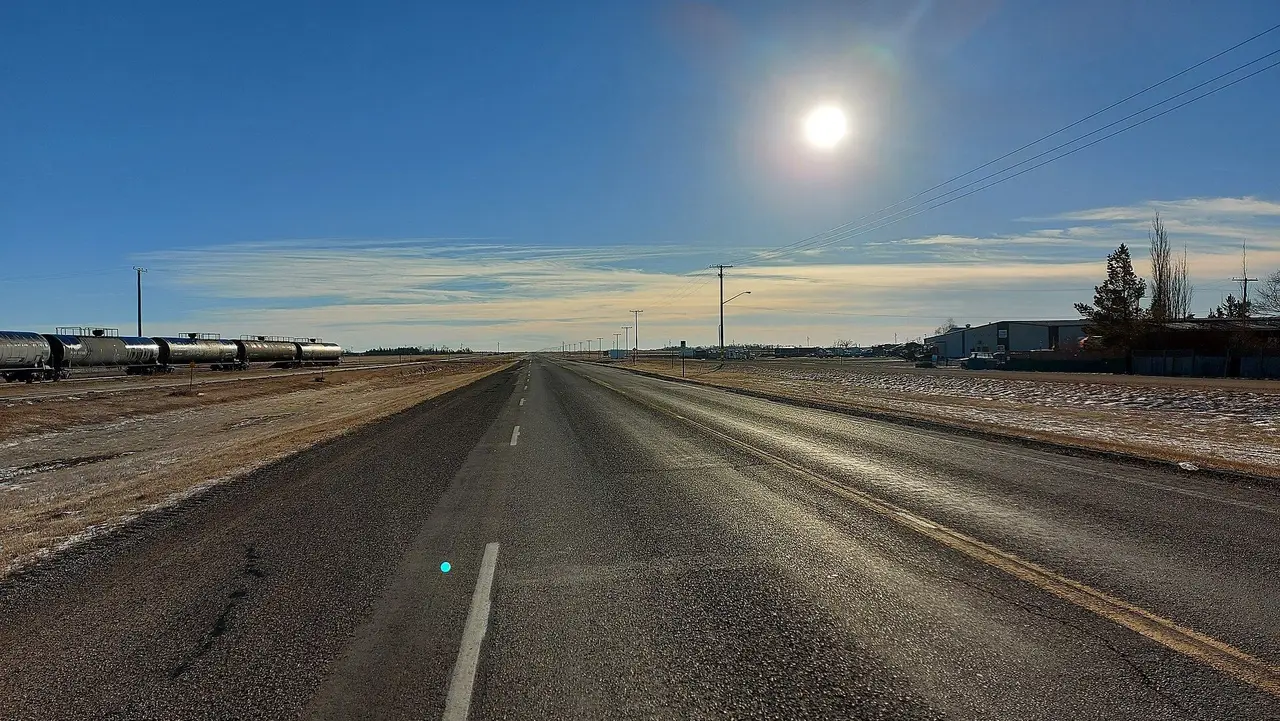 Highway 33 through town, 2021